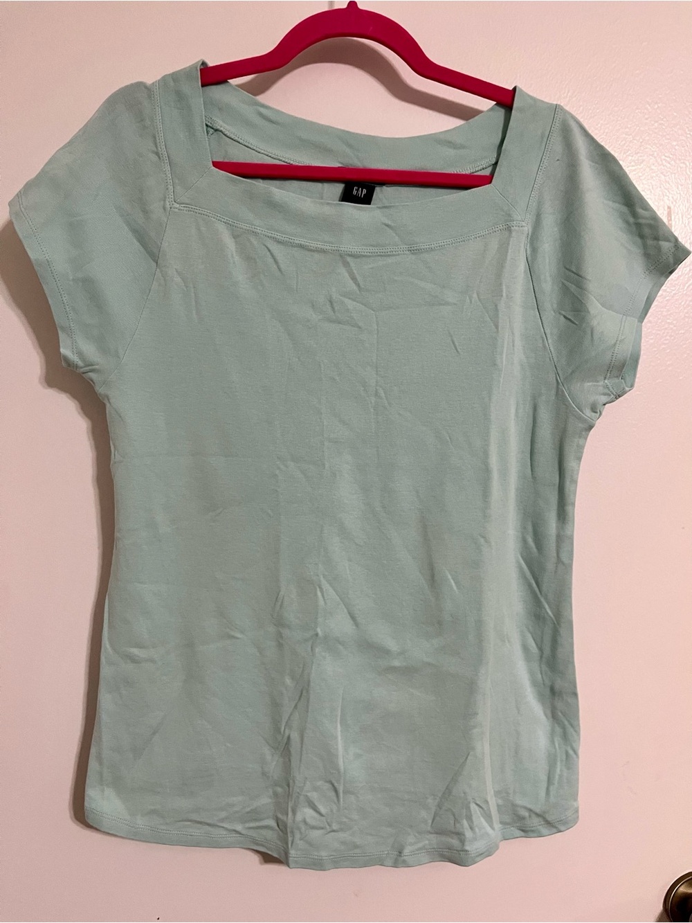 Vintage Y2K Gap Maternity Mint Green Square Neck Top Size Large